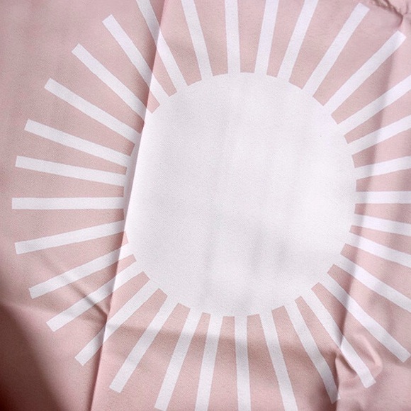 NWOT Society6 Pink Soleil Sun Pattern Designer Shower Curtain 69" x 72" - Picture 3 of 5